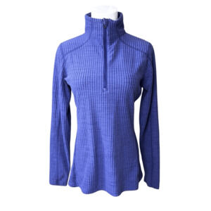 Columbia Blue Textured 1/4 Zip Waffle Running Pullover Top SMALL Gorpcore Casual
